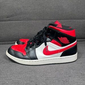 Nike Air Jordan Mid black red and white